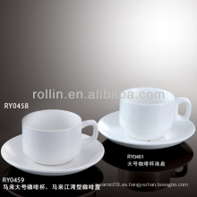 Conjunto de taza de café para hotel y restaurante, tazas de café y platillos antiguos